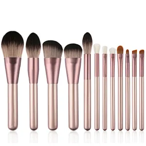 Hot Sale Makeup Brush Set Portable Cosmetic Tool  12 Pcs Set For Eyes For Face  Original Price Customized Logo