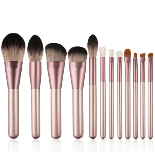 Hot Sale Makeup Brush Set Portable Cosmetic Tool  12 Pcs Set For Eyes For Face  Original Price Customized Logo