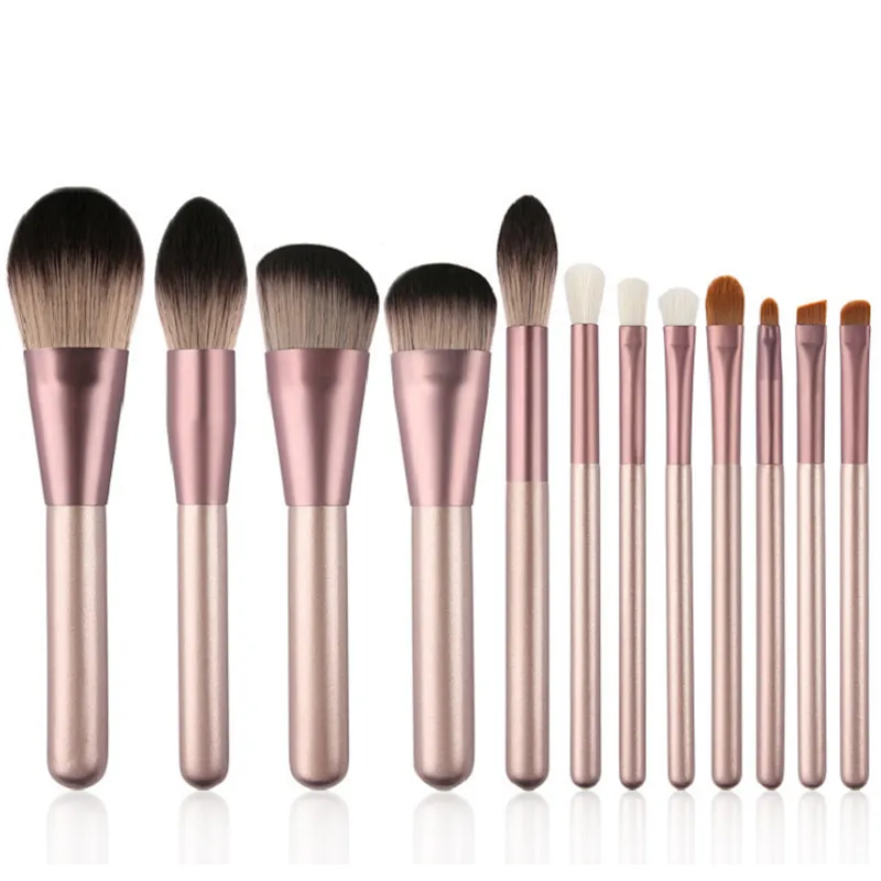 Hot Sale Makeup Brush Set Portable Cosmetic Tool  12 Pcs Set For Eyes For Face  Original Price Customized Logo