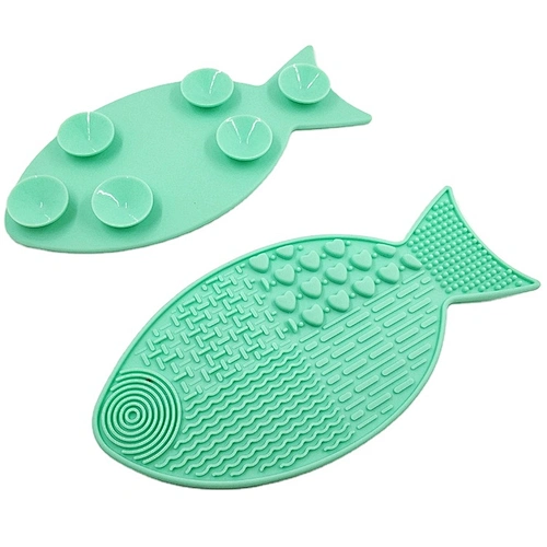 JZG Newest Fish Shape Silicone Brush Cleaner Mat Washing Tools for Cosmetic Make up Eyebrow Brushes Cleaning Pad Scrubber Board