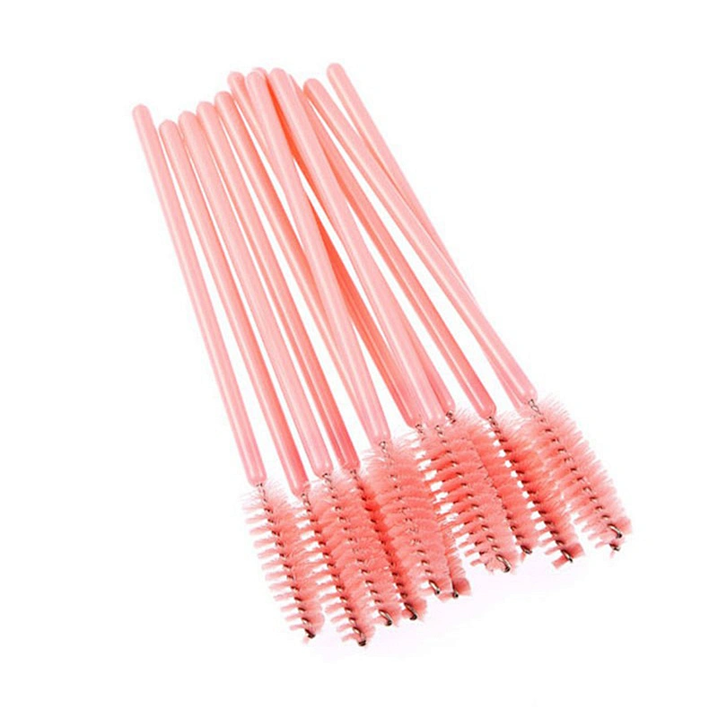 JZG Wholesale Hot Sale Private Label Black Pink Eyelash Extension Disposable Mascara Wands Makeup Eyebrow Brush Applicator