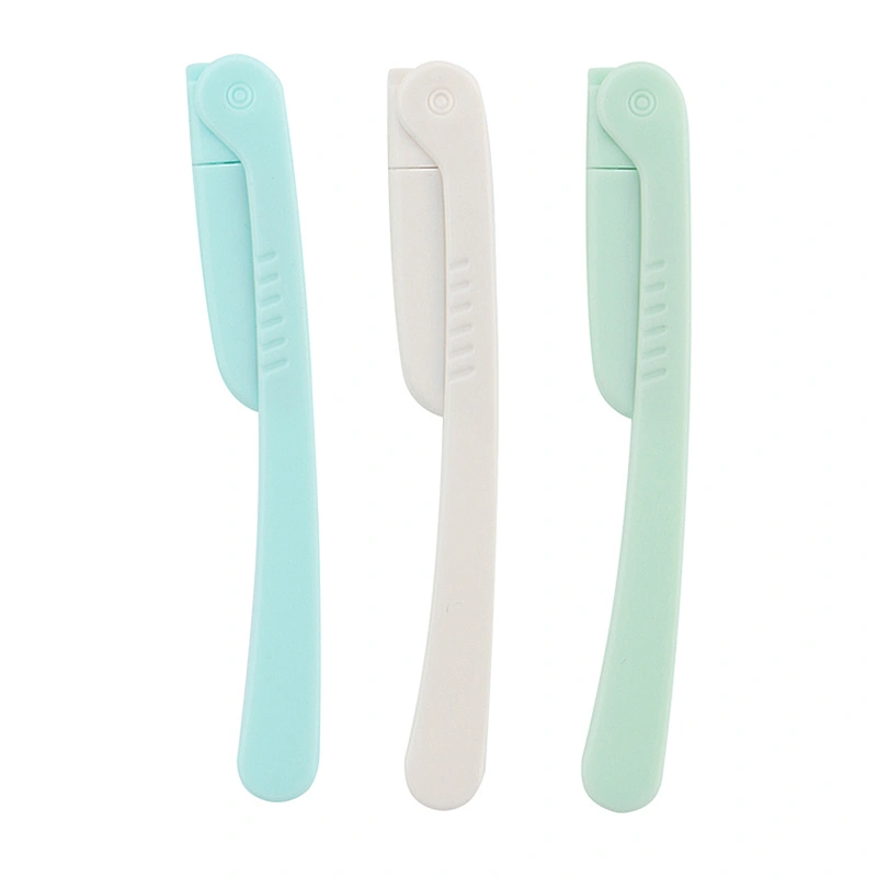 JZG 1pcs High Quality Folding Private Label Ladies Face Razor White Eyebrow Razor Trimmer Shaver
