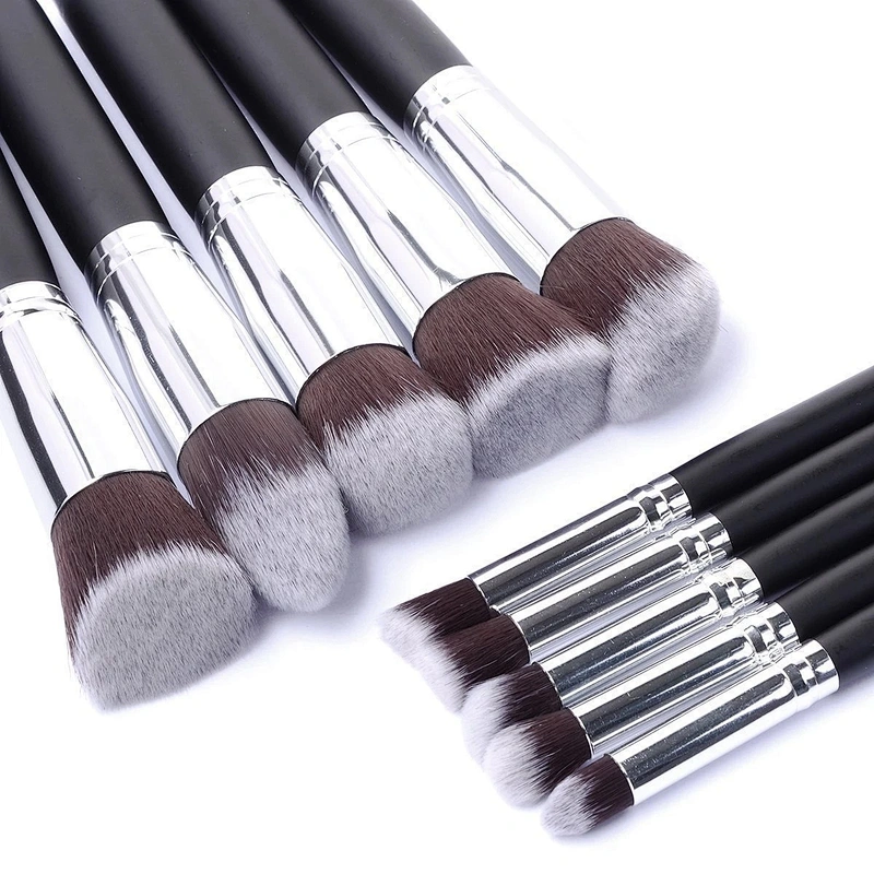 10PCS Makeup Brushes Eyeshadow Rouge Lipstick Liquid Foundation Brushes Cosmetic Tools Soft Natural-synthetic Hair Brush Kits