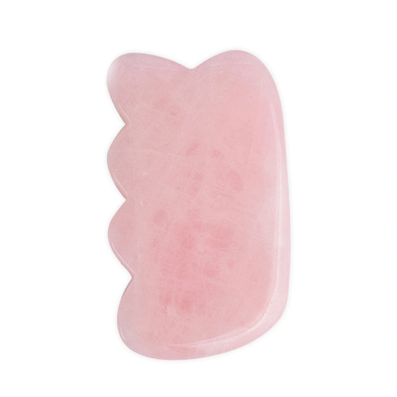 New Custom Facial Scraping Massage Jade Stone Rose Quartz Gua Sha Tool Massage Stones For Spa For Sauna