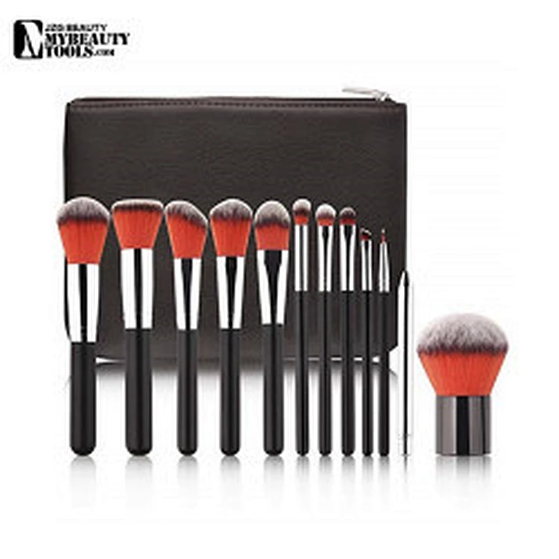 Professional 12PCS Cosmetic Makeup Brush Set with Case for Women