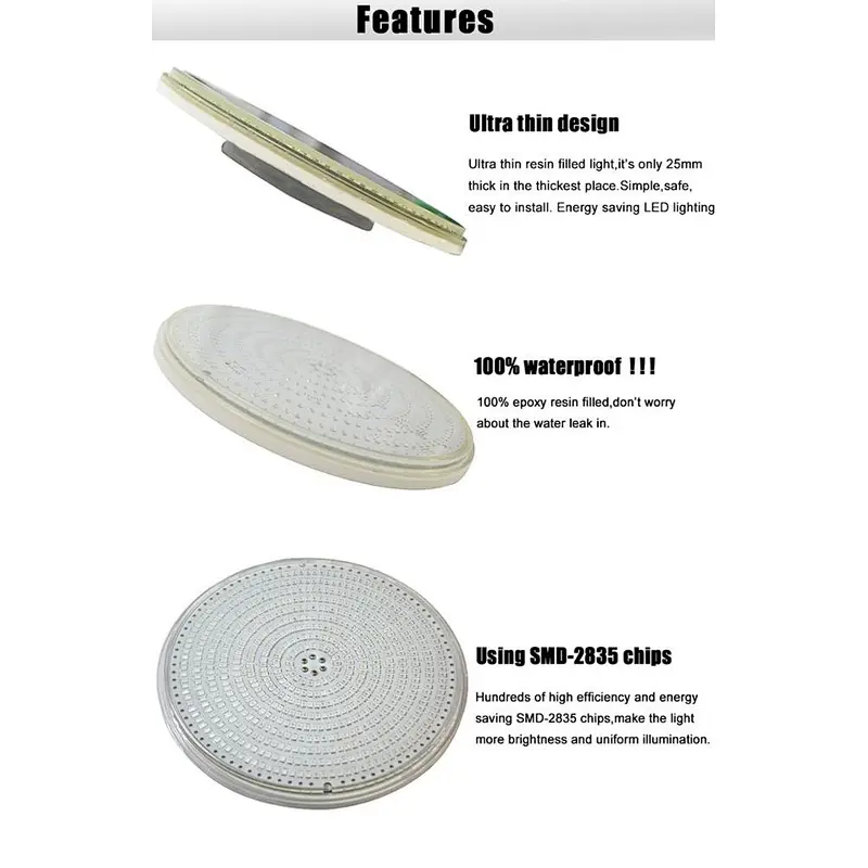 HOTOOK Resin filled IP68 12V 42W wireless underwater led remote control Par56 swimming pool light