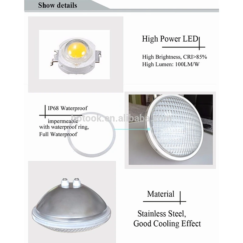 High Power 18W 36W 54W PAR56 RGB LED Underwater Light 12V for Niche