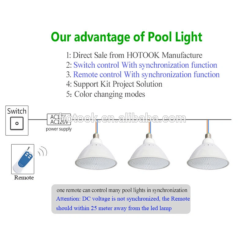 Par 56 E26 120V 12V DMX Submersible Fountain Bulb Waterproof LED underwater light led swimming pool par 56 led conversion kit