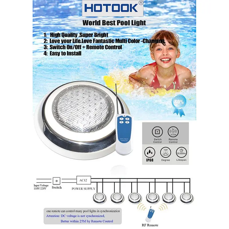30W RGB IP68 12V Wall mounted underwater led lights for pools led lamp pool