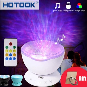 Free Ship USB operated indoor lighting magic colour night light Music Player led ocean waves light projector for wedding gifts