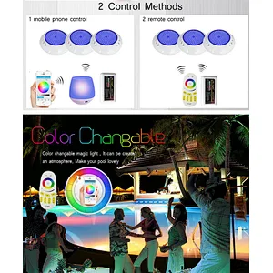 HOTOOK Underwater Lights 2.4G Kit Resin Filled RGB Wifi control LED Pool Lights
