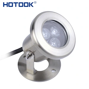 HOTOOK Premium Product 3W AC/DC 12v-24V IP68 Waterproof  Stainless Steel LED Underwater Light