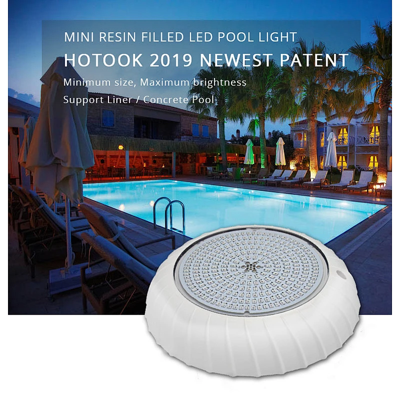 2019 HOTOOK Mini 42W 35W surface mounted ac dc 12v led underwater swimming pool light