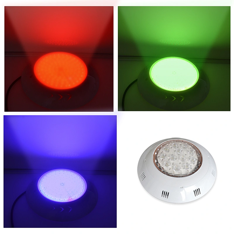 CE ROHS FCC RGB 4 wires Customized Cord Cold White 12v AC DC Piscina LED Surface Mounted Underwater LED swimming pool light