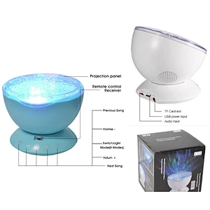 Free Ship USB operated indoor lighting magic colour night light Music Player led ocean waves light projector for wedding gifts