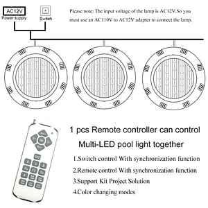 Wholesale Alibaba New Remote Control DIY RGB IP68 Surface Mounted LED Swimming Pool Light
