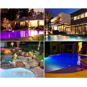 CE ROHS FCC RGB 4 wires Customized Cord Cold White 12v AC DC Piscina LED Surface Mounted Underwater LED swimming pool light