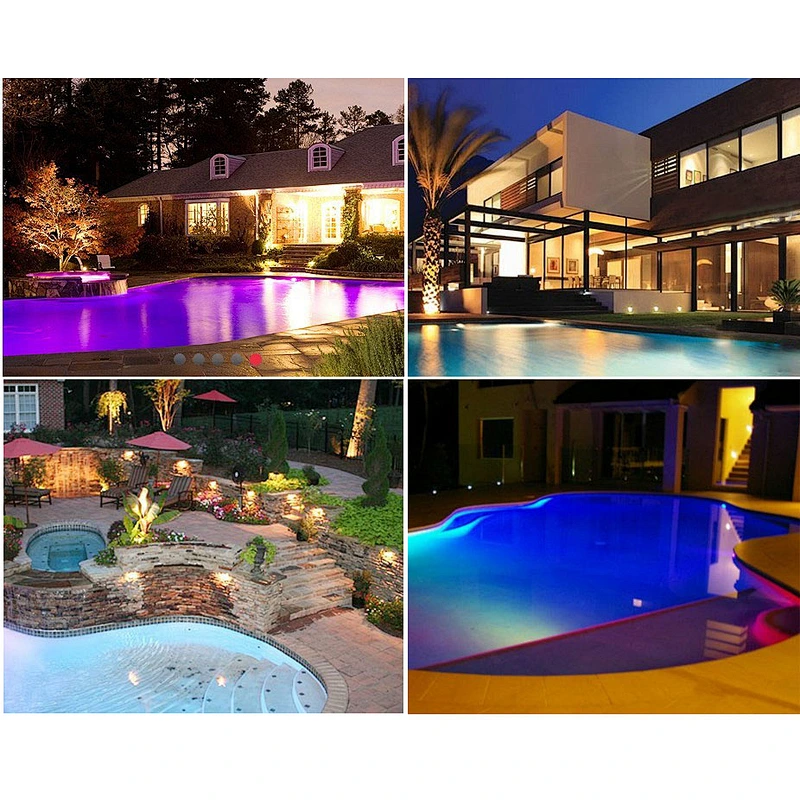 CE ROHS FCC RGB 4 wires Customized Cord Cold White 12v AC DC Piscina LED Surface Mounted Underwater LED swimming pool light