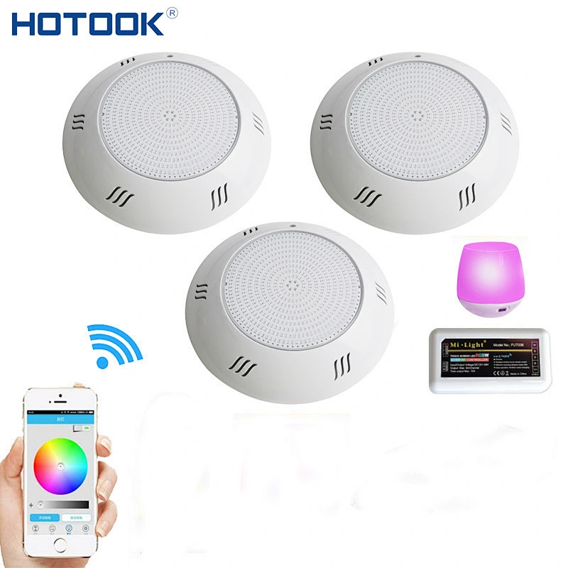 Mobile App control  18W IP68 rgb rgbw wifi controller resin filled LED Swimming pool lights