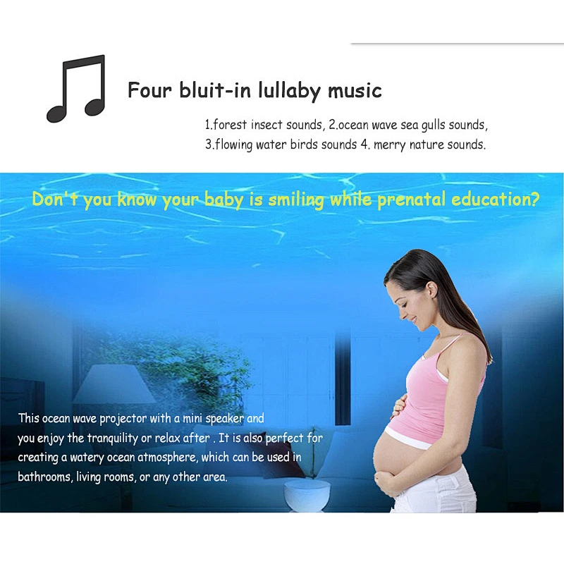 Free Ship USB operated indoor lighting magic colour night light Music Player led ocean waves light projector for wedding gifts