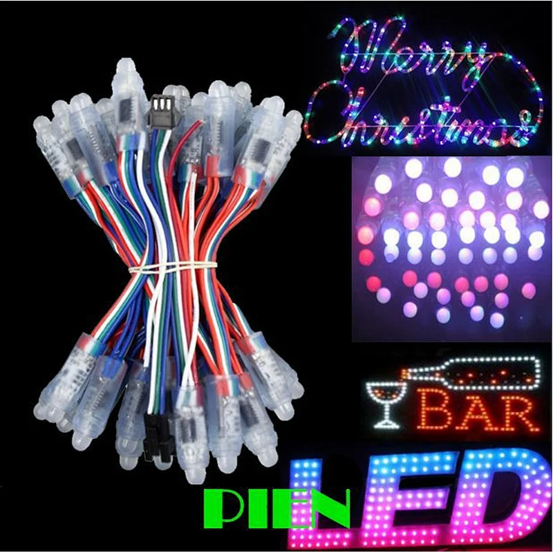1000pcs 12mm IP68 RGB addressable led pixel module WS2811 for letter sign 5V + T1000S Controller + Power adapter Free shipping