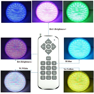 Free shipping Par56 18W RGB remote control led pool lights