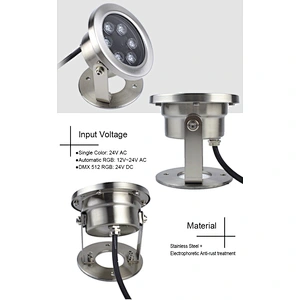 HOTOOK Premium Product 12W IP68 Stainless Steel Pool luces led sumergibles