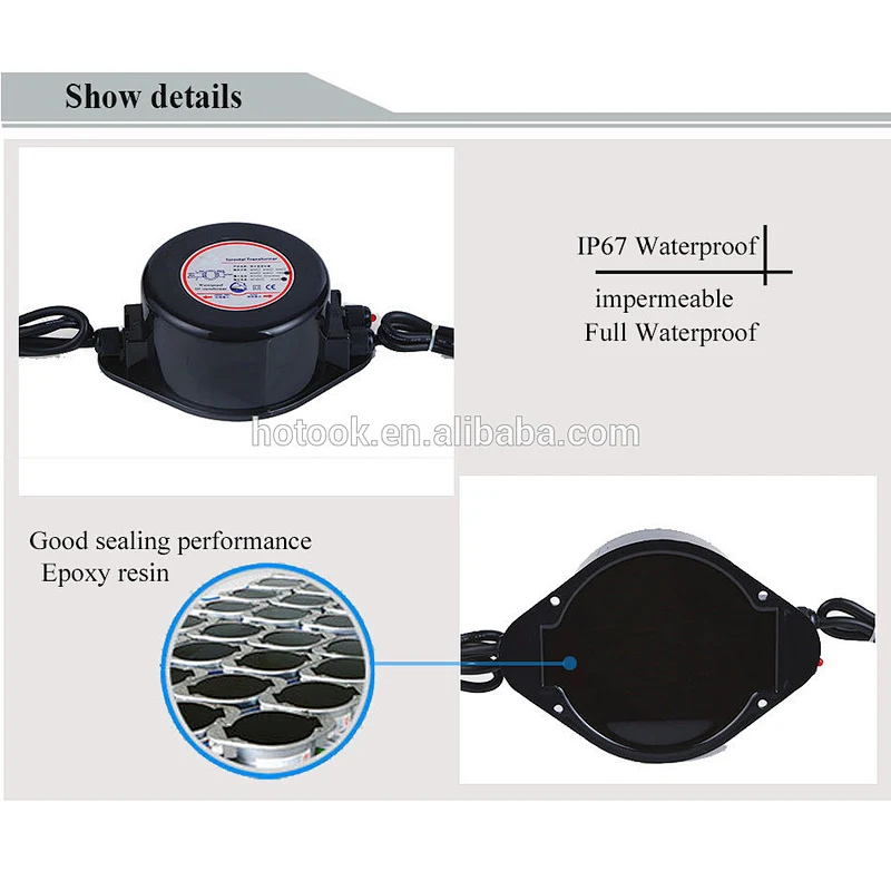 Free Shipping 60W Waterproof ip67 led swimming pool light 12v transformers