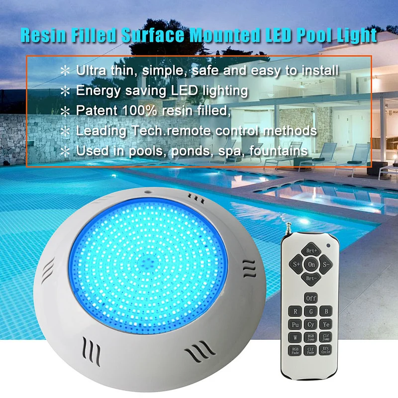 HOTOOK 72W RGBW pc remote control swimming pool lights for underwater