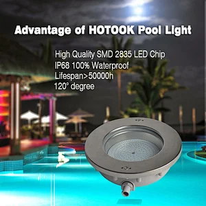 Stainless steel 316L embedded nicheless RGB IP68 underwater swimming led pool light
