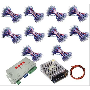 1000pcs 12mm IP68 RGB addressable led pixel module WS2811 for letter sign 5V + T1000S Controller + Power adapter Free shipping