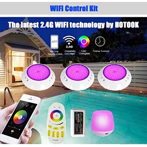 HOTOOK Underwater Lights 2.4G Kit Resin Filled RGB Wifi control LED Pool Lights