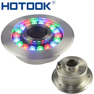 HOTOOK Stainless Steel 6W 9W 12W 15W 18W IP68 submersible RGB nozzle fountain lights