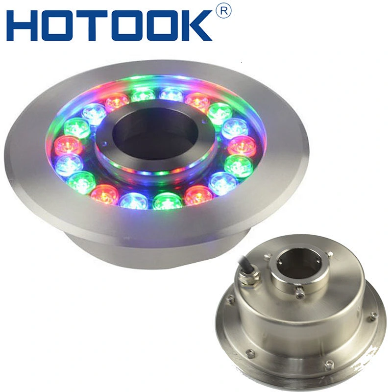 HOTOOK Stainless Steel 6W 9W 12W 15W 18W IP68 submersible RGB nozzle fountain lights