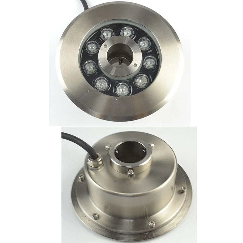 HOTOOK Stainless Steel 6W 9W 12W 15W 18W IP68 submersible RGB nozzle fountain lights
