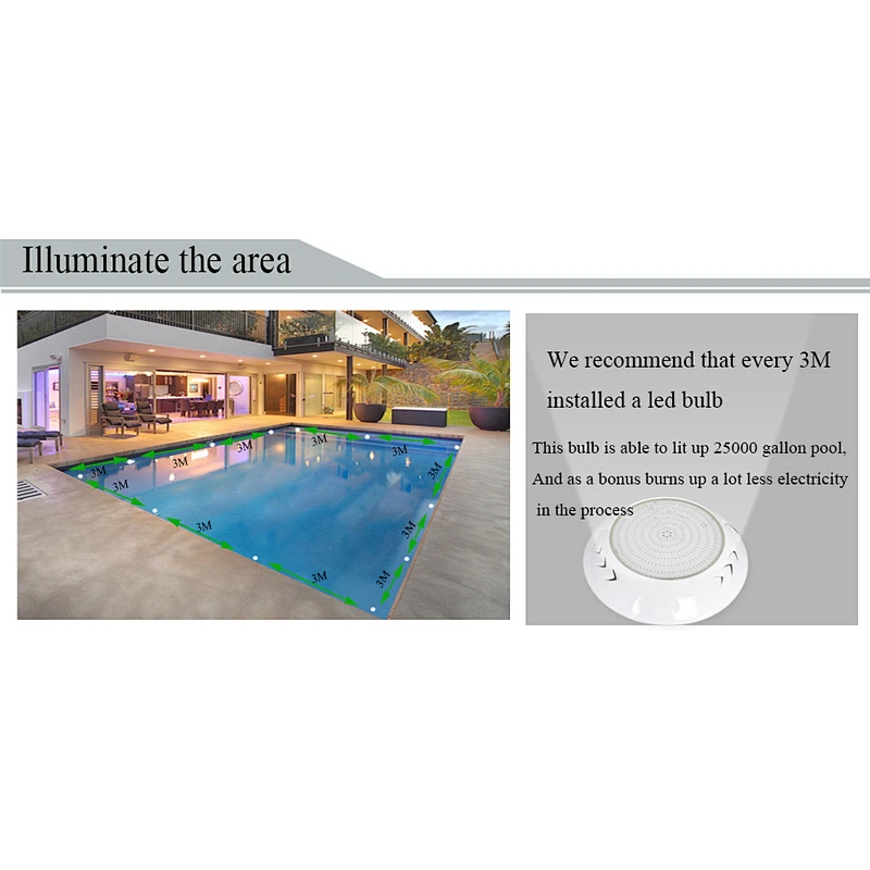12 volt underwater ip67 Resin filled led pool light for fountain