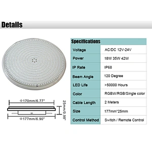 Wholesale 35W RGB Resin Filled Par56 led swimming pool light with niche for Vinyl pool
