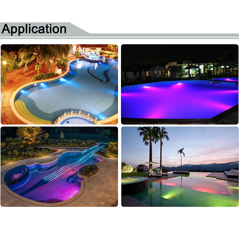 2019 Patent Resin Filled Underwater Light With Remote Nicheless 18W IP68 RGB Wall Mounted Above Ground  LED Swimming Pool Light