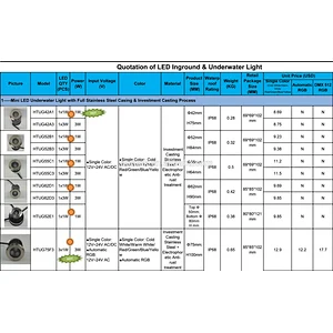 High Quality 12V~24V AC/DC IP67 Outdoor 1W IP65 IP67 Waterproof  LED Inground Light