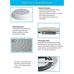 Super Slim DIY Wireless 12V 24V Resin filled Surface mounted IP68 dimmable pool lights led underwater