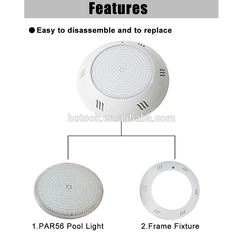 HOTOOK Resin filled 18W Par 56 IP68 12V underwater lamp RGB Par56 led swimming pool light