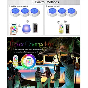 China Factory IP68 Underwater Lights 2.4G Light Pool Kit Foco Resin Filled RGB RGBW Wifi RF Wireless LED Pool Lights