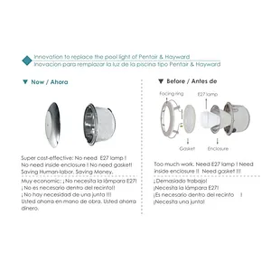 HOTOOK wifi wireless 100w 36w 12v stainless steel Hayword replace wall mounted led underwater swimming pool light