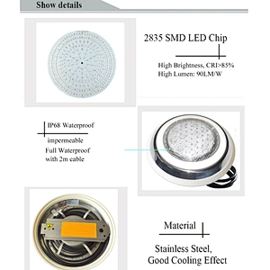 Salt sea water stainless steel 45w rgb 50w 12w smd2835 wall mounted swimming pool underwater light led