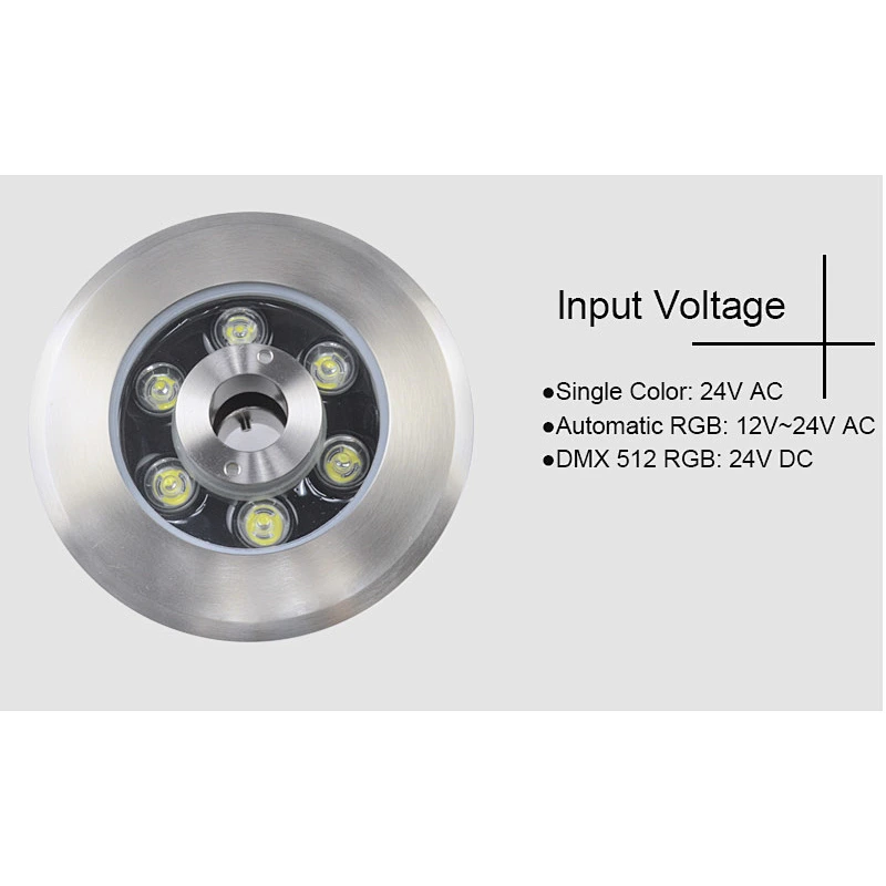 OEM IP68 6W AC/DC 12/24V Underwater Waterproof Stainless Steel LED Fountain Light