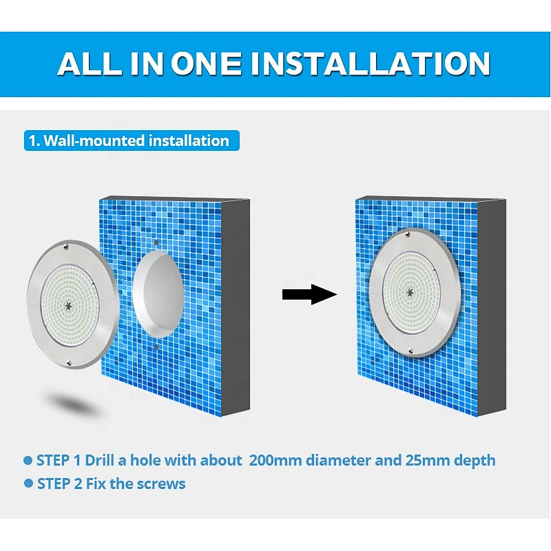 2020 Universal resin filled stainless steel RGB 12V IP68 Pentair Hayward underwater bulbs led swimming pool light
