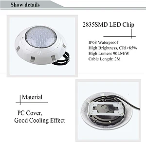 HOTOOK China Supplier LED Wall Mounted Swimming Pool Light 12V 35W RGB Luces Para Piscina