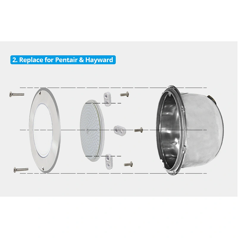 Pentail Haywerd Super slim 50 ft cable rgb 54w ss316 underwater light ip68 led swimming pool lighting