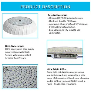 Above Ground Vinyl Swimming Pool 18W 252leds RGB Color Changing Underwater Light