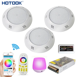 HOTOOK Wireless flush mount multicolor 12v ip68 swimming pool lights smart app kit underwater led light